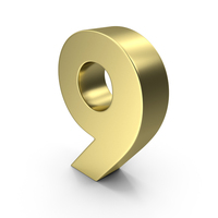 Number Nine Gold PNG & PSD Images