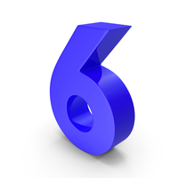 Number Six Blue PNG & PSD Images