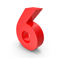 Number Six Red PNG & PSD Images