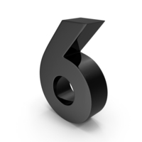 Number Six Black PNG & PSD Images
