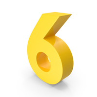 Number Six Yellow PNG & PSD Images