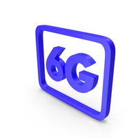 6G Icon Blue PNG & PSD Images