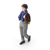 Walking Asian Girl With Backpack PNG & PSD Images