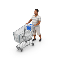 Man Walking With A Shopping Cart PNG & PSD Images