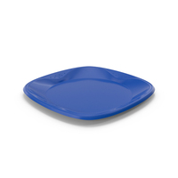 Solo Squared Plastic Plate Blue PNG & PSD Images