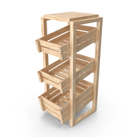 Wooden Vegetable Rack with Drawers PNG & PSD Images