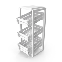White Wooden Vegetable Rack With Drawers PNG & PSD Images