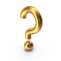 Golden Question Mark Symbol PNG & PSD Images