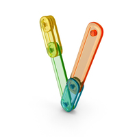 Plastic Constructor Set Letter V PNG & PSD Images