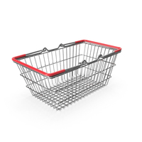 Supermarket Shopping Basket Folded Handles PNG & PSD Images