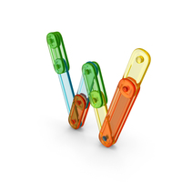Plastic Constructor Set Letter W PNG & PSD Images