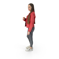 Elizabeth Casual Autumn Interacting Pose PNG & PSD Images