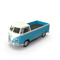 Volkswagen Type 2 Single Cab Pick Up Simple Interior Blue PNG & PSD Images