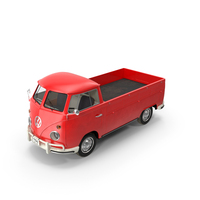 Volkswagen Type 2 Single Cab Pick Up Simple Interior Red PNG & PSD Images