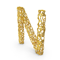 Golden Wire Letter N PNG & PSD Images
