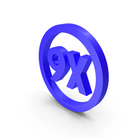 Blue Round 9X Symbol PNG & PSD Images