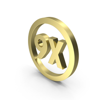 Gold Round 9X Symbol PNG & PSD Images