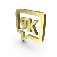 Gold 9K Message Symbol PNG & PSD Images