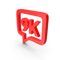 Red 9K Message Symbol PNG & PSD Images