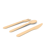 Disposable Wooden Cutlery PNG & PSD Images
