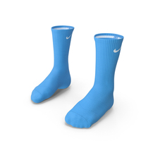 Long Socks Nike Blue on The Foot Standing PNG & PSD Images