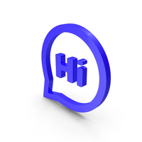 Blue Hi Speech Bubble Symbol PNG & PSD Images