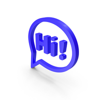 HI GREET ICON BLUE PNG & PSD Images