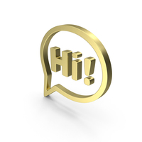 HI GREET ICON GOLD PNG & PSD Images