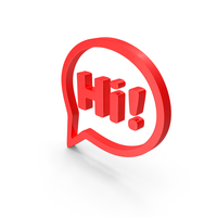 HI GREET ICON RED PNG & PSD Images
