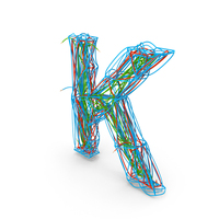 Color Wire Letter K PNG & PSD Images