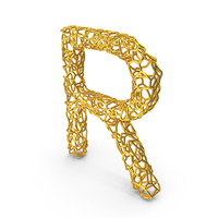 Golden Wire Letter R PNG & PSD Images