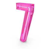 Pink Neon Number 7 PNG & PSD Images