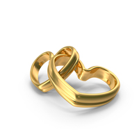 Heart Shaped Gold Rings PNG & PSD Images