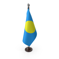 Palau Cloth Flag Stand PNG & PSD Images