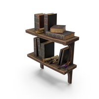 Stylized Book Shelf PNG & PSD Images