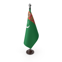 Turkmenistan Cloth Flag Stand PNG & PSD Images