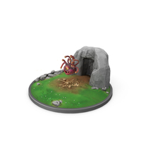 Stylized Cute Beholder Diorama PNG & PSD Images