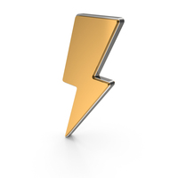 Silver And Gold Lightning Symbol PNG & PSD Images