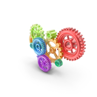 Colorful Gears in Motion PNG & PSD Images