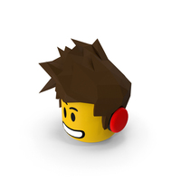 Roblox 3D Boy Head With Red Headphones PNG & PSD Images