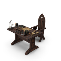 Stylized Alchemist Desk PNG & PSD Images