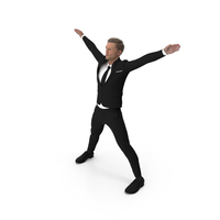 Man In Classic Suit In An X Pose PNG & PSD Images