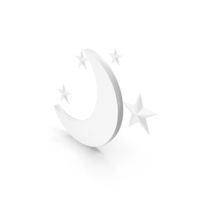 White Four Stars With Half Moon Symbol PNG & PSD Images