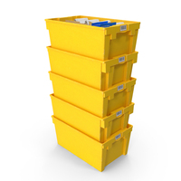 Yellow Plastic Bins Stack PNG & PSD Images