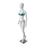White Female Mannequin In Green Lingerie PNG & PSD Images