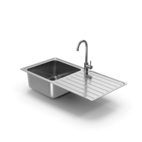 Silver Kitchen Sink With Faucet PNG & PSD Images