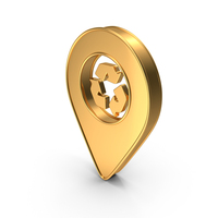 Gold Recycle Icon In Location Pin PNG & PSD Images
