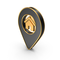 Black House Icon In Location Pin PNG & PSD Images