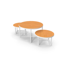 Display Round Table Set Light Wood White PNG & PSD Images