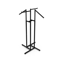 Clothing Four Way Rack Black PNG & PSD Images